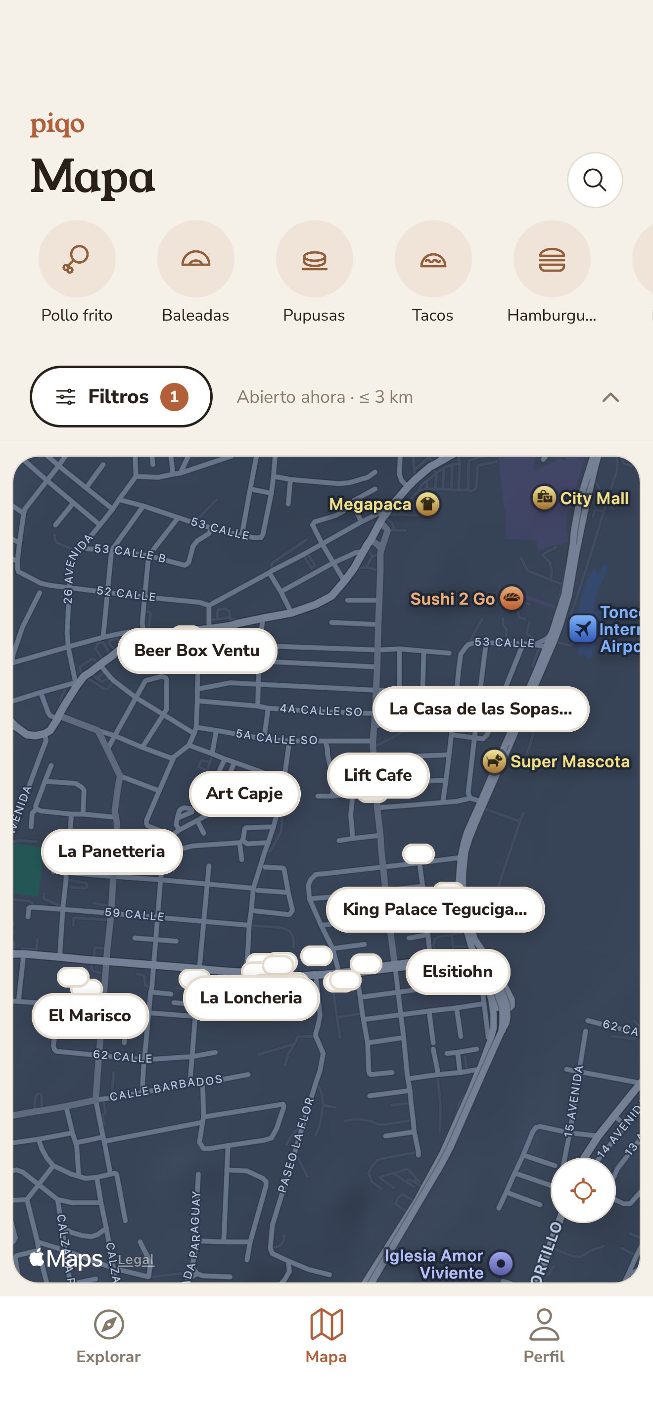 Piqo — Mapa de lugares